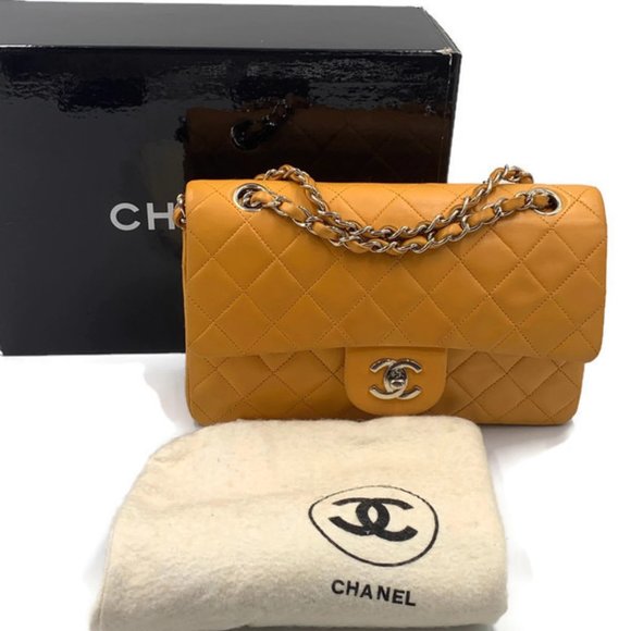 Authentic CHANEL Classic Small Flap Orange Bag - Picture 2 of 14